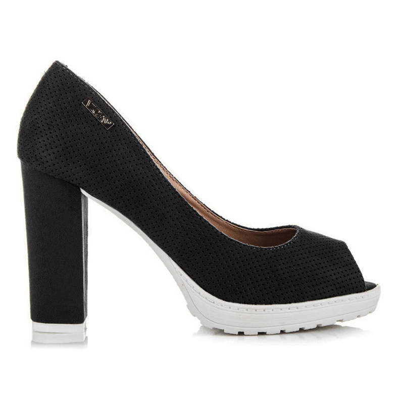 Vices Décolleté aperte in pelle scamosciata nero