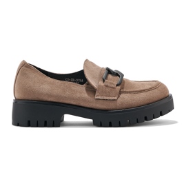 Mocassini da donna in camoscio beige