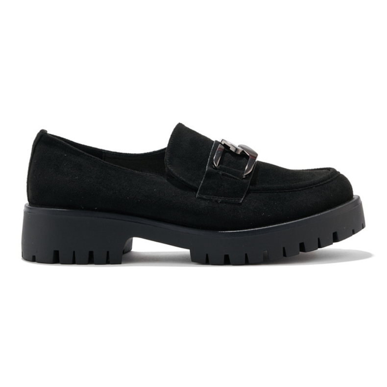 Mocassini da donna in camoscio nero
