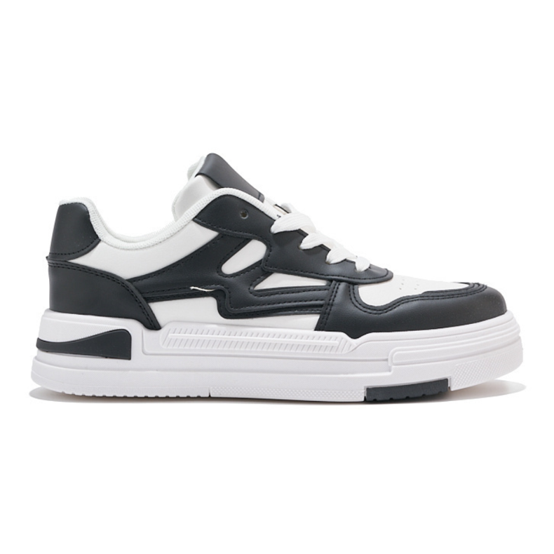 Sneakers con plateau in bianco e nero