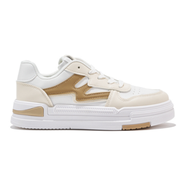 Sneakers con plateau bianche e beige