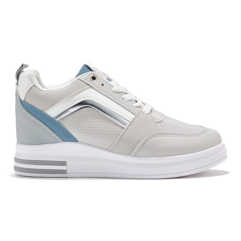 Sneakers grigie da donna con zeppa nascosta grigio