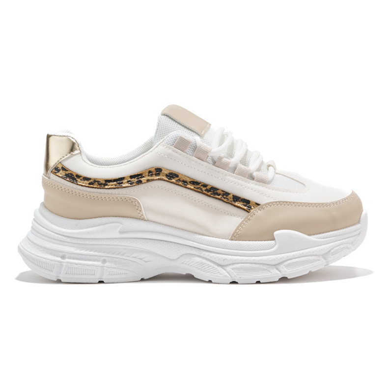 Scarpe da ginnastica da donna color crema beige