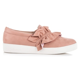 Vices Slipons in camoscio con balza rosa