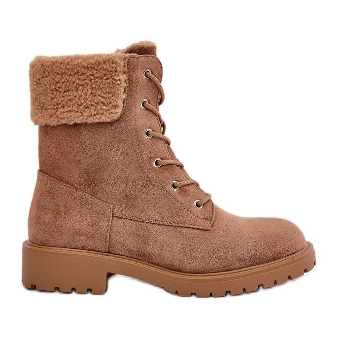 Stivali da lavoro isolati da donna con cerniera, Mivael marrone beige