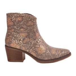 Jezzi Stivali Cowboy da Donna Chiusura con Cerniera, Fantasia Animalier, Merisina Oro d'oro