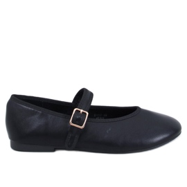 Rotaro Ballerine nere con cinturino nero