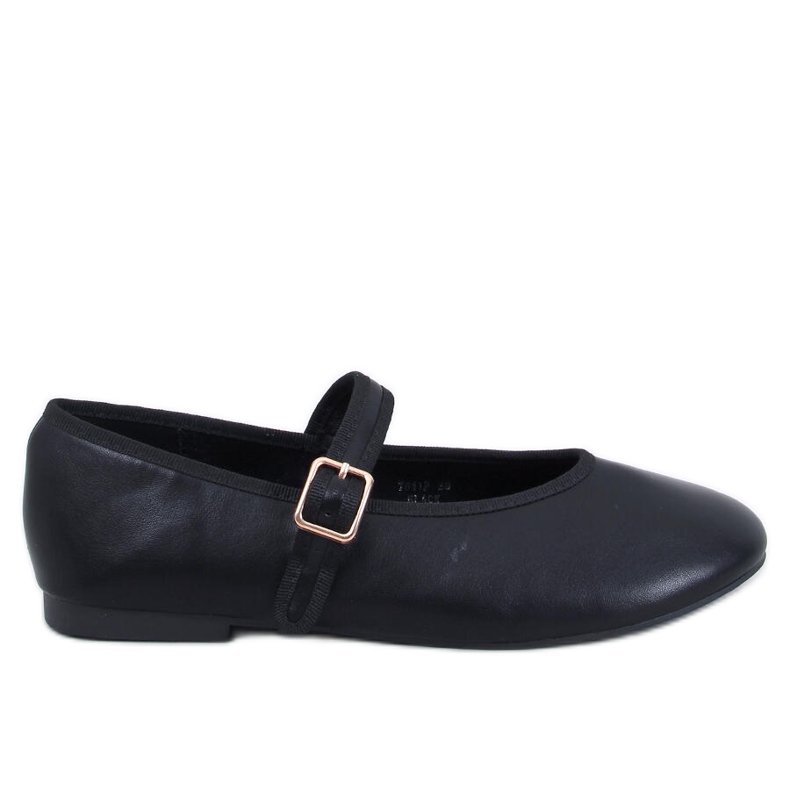 Rotaro Ballerine nere con cinturino nero