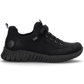 Scarpe slip-on nere da donna impermeabili e comode Rieker M5352-00 nero