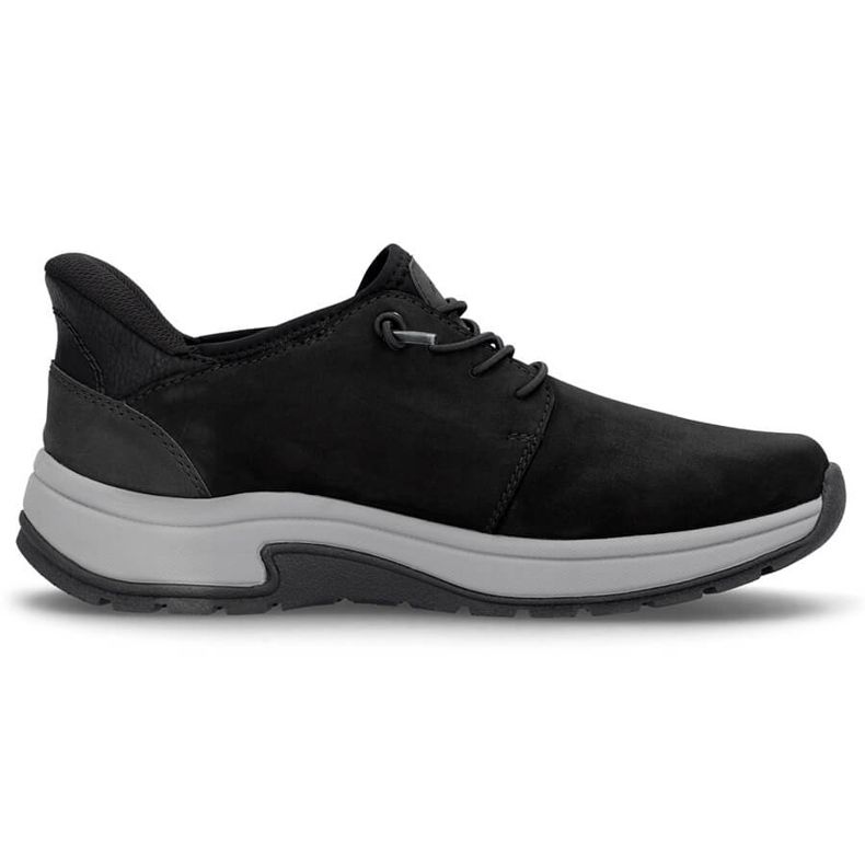 Scarpe comode da uomo nere in pelle Rieker 11050-00 nero