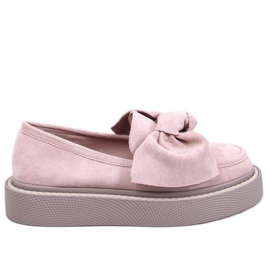 Tempelton Mocassini in camoscio rosa con fiocco