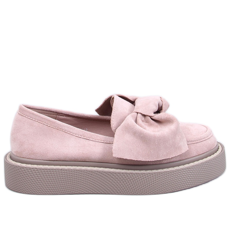 Tempelton Mocassini in camoscio rosa con fiocco