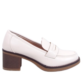 Mocassini Ramona Beige con tacco alto
