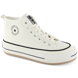 Sneakers da donna con plateau, leggermente isolanti, bianche Big Star OO274061 bianco