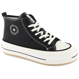 Sneakers da donna con plateau, leggermente imbottite, nere Big Star OO274062 nero