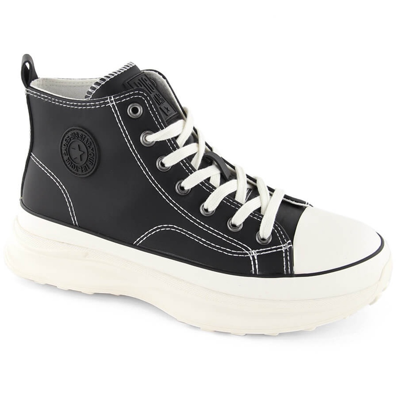 Sneakers alte da donna con plateau, nere Big Star OO274063 nero