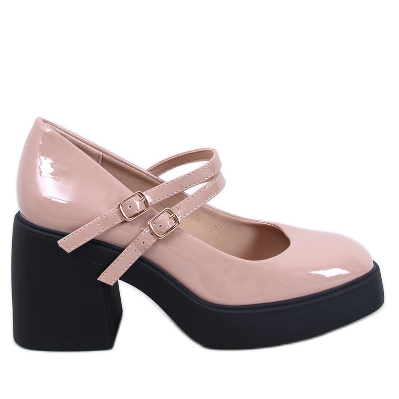 Décolleté Lorai Khaki con tacco largo beige