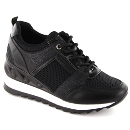 Scarpe sportive da donna con zeppa nere Vinceza 10733 nero