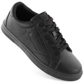Scarpe sportive da uomo in pelle ecologica, nere Big Star OO174021 nero