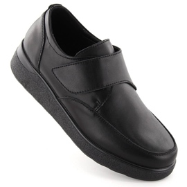 Scarpe da donna in pelle con velcro, nere, T.Sokolski J24-441 nero