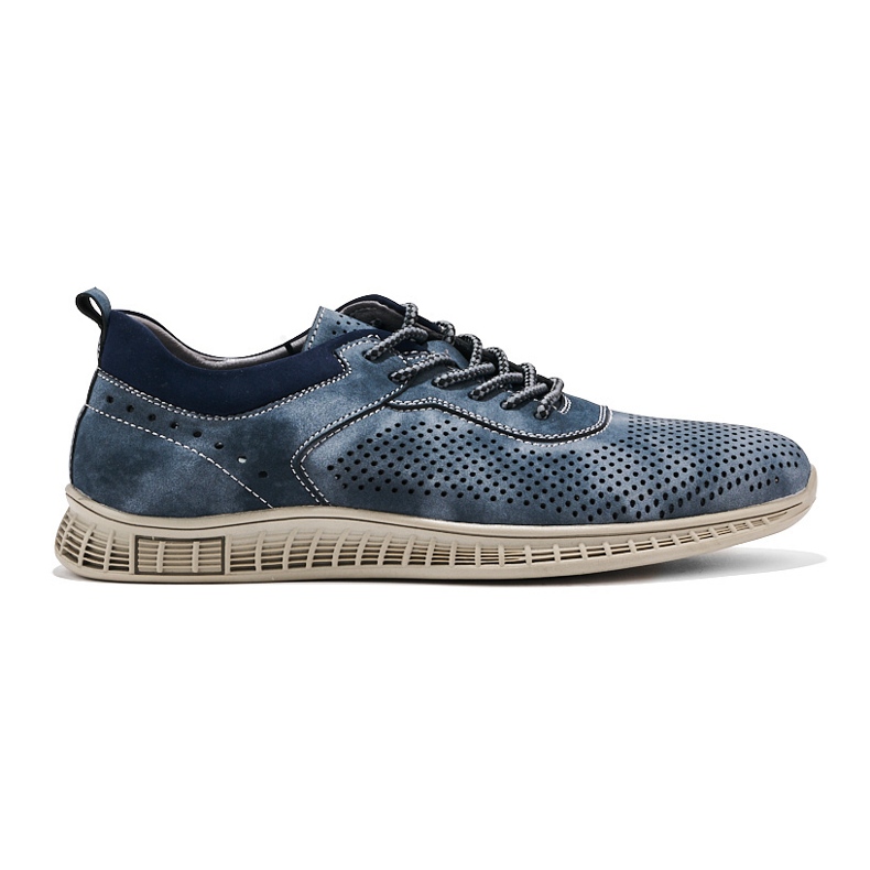 Scarpe da uomo traforate blu navy