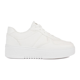 Scarpe sportive da donna bianche con plateau bianca