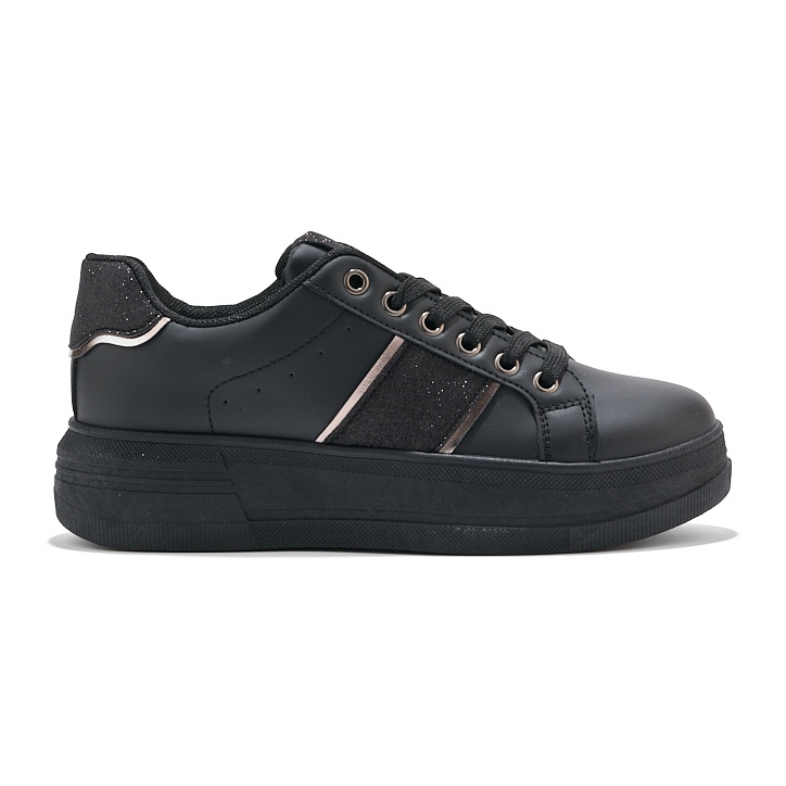 Sneakers nere con plateau da donna nero