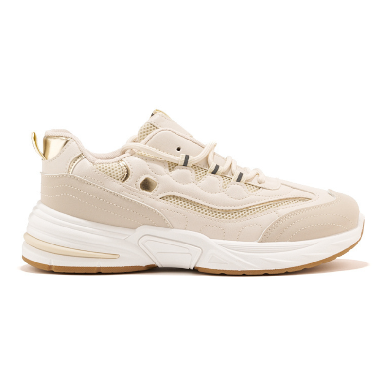 Scarpe sportive da donna beige con suola spessa