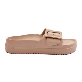 Infradito da Donna in Schiuma con Plateau e Fibbia Big Star NN274A666 Beige