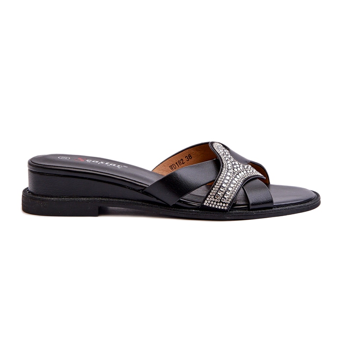 Seastar Infradito da donna con zeppa con decorazione, colore nero