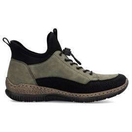 Scarpe comode da donna, sneakers verdi Rieker N32G3-54 verde