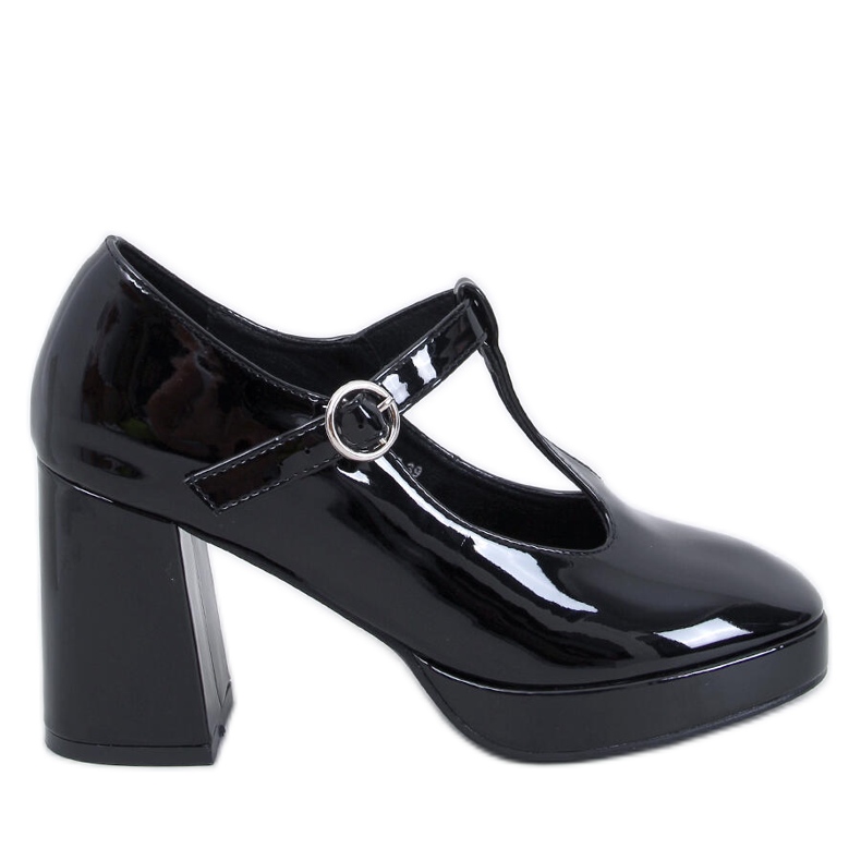 Décolleté Moreton nere con plateau nero