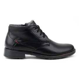 Polbut Scarpe invernali da uomo in pelle C16S nere con nero