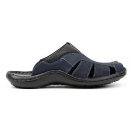 Kampol Infradito da uomo in pelle 224KAM, blu navy