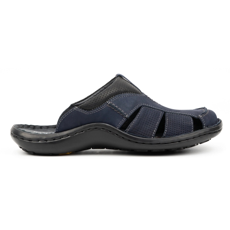 Kampol Infradito da uomo in pelle 224KAM, blu navy