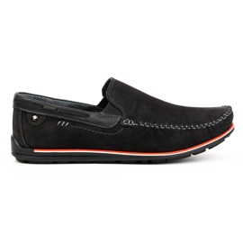 KOMODO Mocassini da uomo in pelle 920K, nabuk nero
