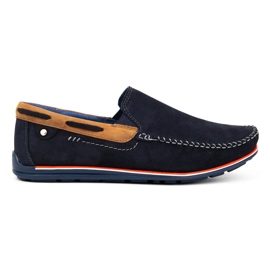 KOMODO Mocassini da uomo in pelle 920K, colore blu navy