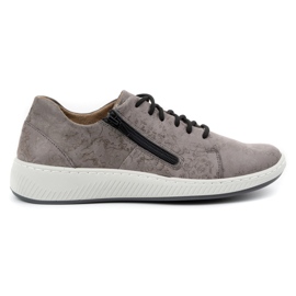 WASAK Scarpe da donna, sneakers in pelle 0602W, fiori grigi grigio