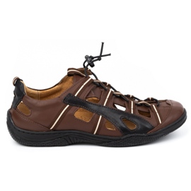 Kampol Scarpe estive da uomo in pelle 26 marroni marrone