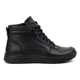 Olivier Scarpe invernali da uomo, stivaletti in pelle 950MP, colore nero