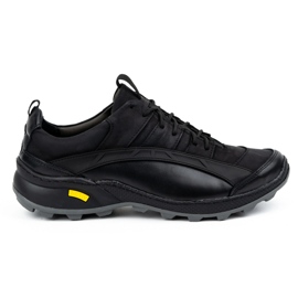 Olivier Scarpe da trekking da uomo in pelle 405KZ, nere nero