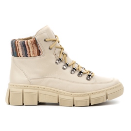WASAK Stivaletti invernali da donna in pelle 0698W, colore beige