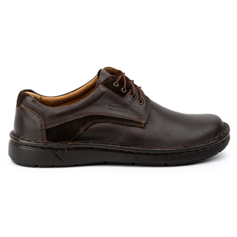 Kampol Scarpe casual in pelle da uomo 14KAM marrone scuro