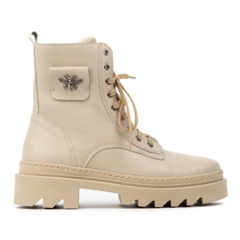Olivier Stivali invernali da donna in pelle isolante 1186, beige