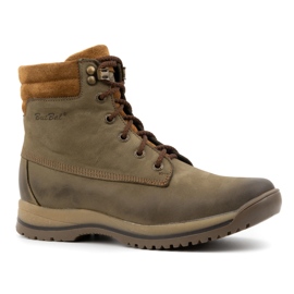 Olivier Scarpe da trekking da donna in pelle con stivaletti stringati, invernali 360BB, oliva verde