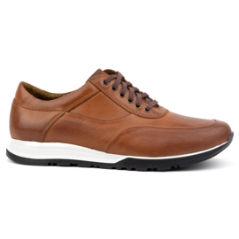 Olivier Scarpe casual sportive da uomo in pelle 902KNT Ax marrone