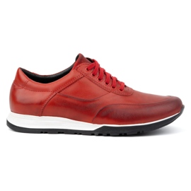 Olivier Scarpe casual sportive da uomo in pelle 902KNT rosse rosso
