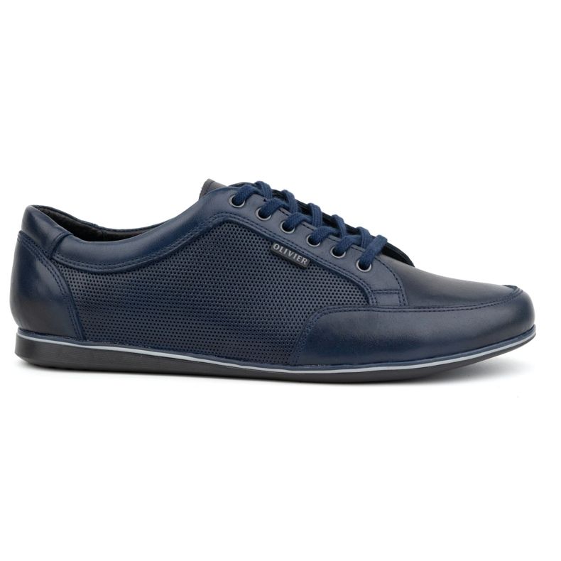 Olivier Scarpe casual da uomo in pelle 410KNT, blu navy