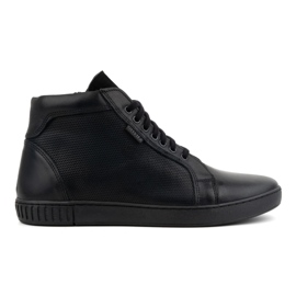 Olivier Scarpe in pelle da uomo, stivaletti Chelsea, sneakers alte, 427KNT, nero