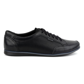 Olivier Scarpe casual da uomo in pelle 410KNT, nere nero
